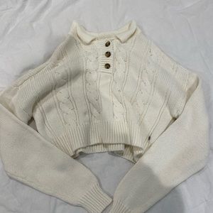 White Cardigan sweater cropped